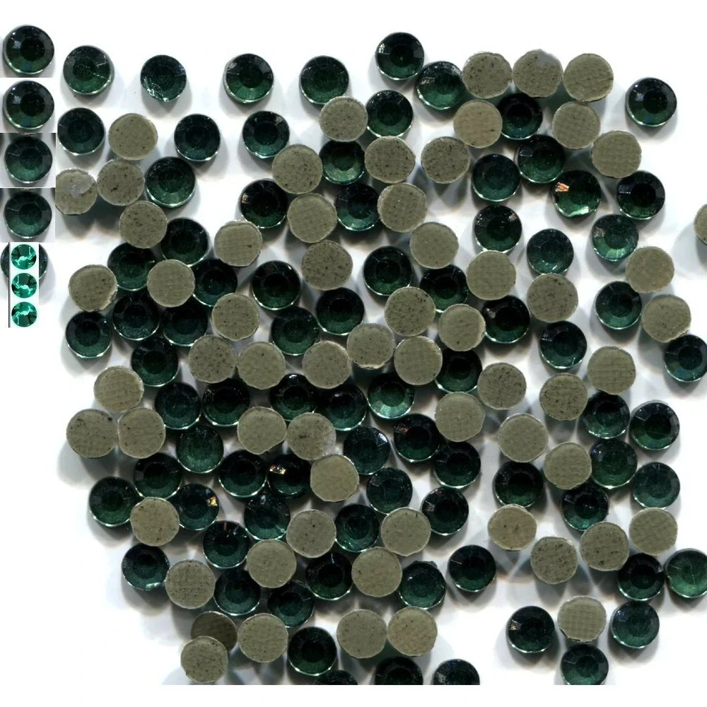 Rhinestones 3mm 10ss  GREEN AGATE  Hot Fix  2 Gross 288 Pieces